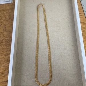 Vintage gold tone link braid necklace 22”